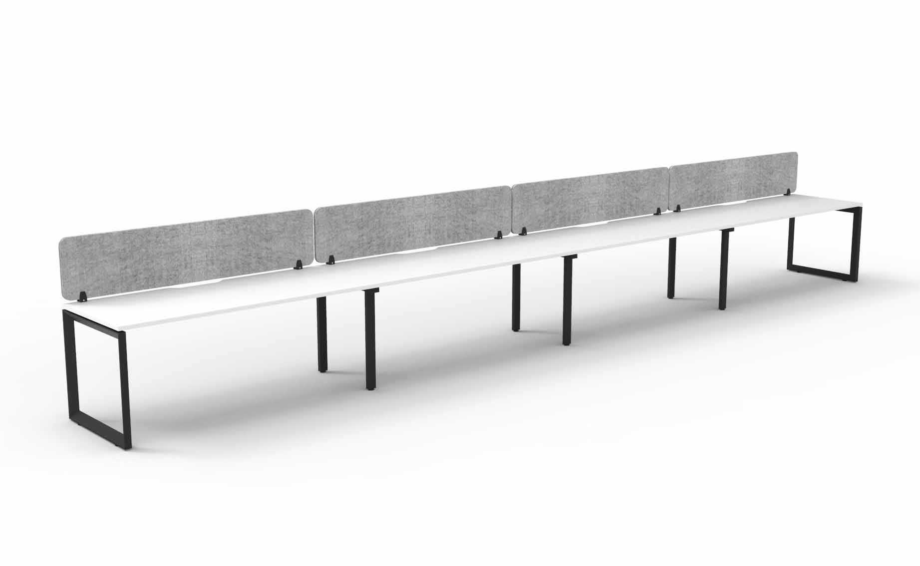 Loop 4 Person Single Sided Workstation - with Eco Screen